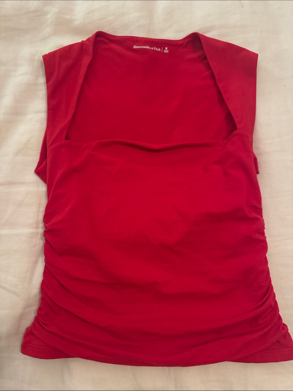 Abercrombie & Fitch Bright Red Ruched Tank Top